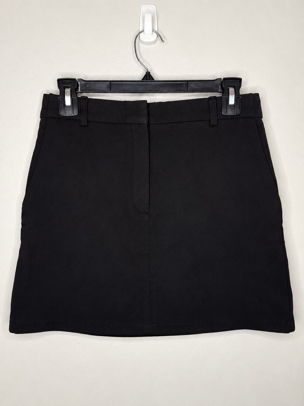 Babaton Aritzia Black Tailored Mini Skirt Size 6 High Rise Belted Workwear